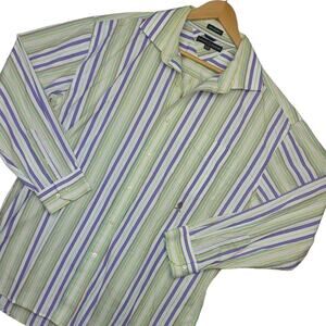 Vintage 90s Tommy Hilfiger Men's Long Sleeve Button-Up Shirt XL 80's 2 Ply